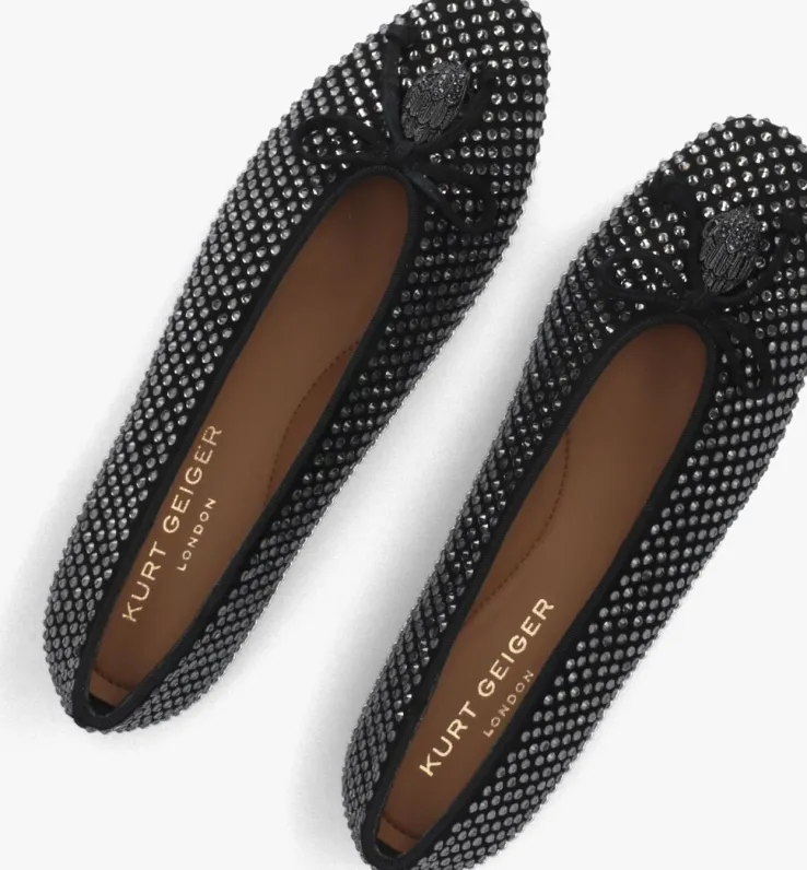 zwarte kurt geiger london ballerina's sloane eagle ballerina