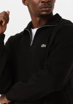 zwarte lacoste trui regular fit high neck zipped sweatshirt