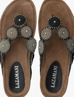 zwarte lazamani slippers 75.455