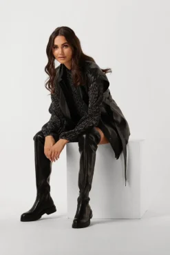 zwarte levete room mini jurk lr-wells 2 dress