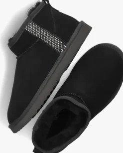 zwarte lina locchi vachtlaarzen extreme glitter low