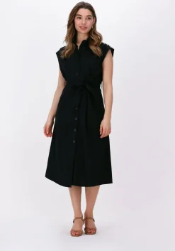 zwarte liu jo midi jurk abito lungo popeline