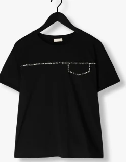 zwarte liu jo t-shirt ecs t-shirt m/c decoraz