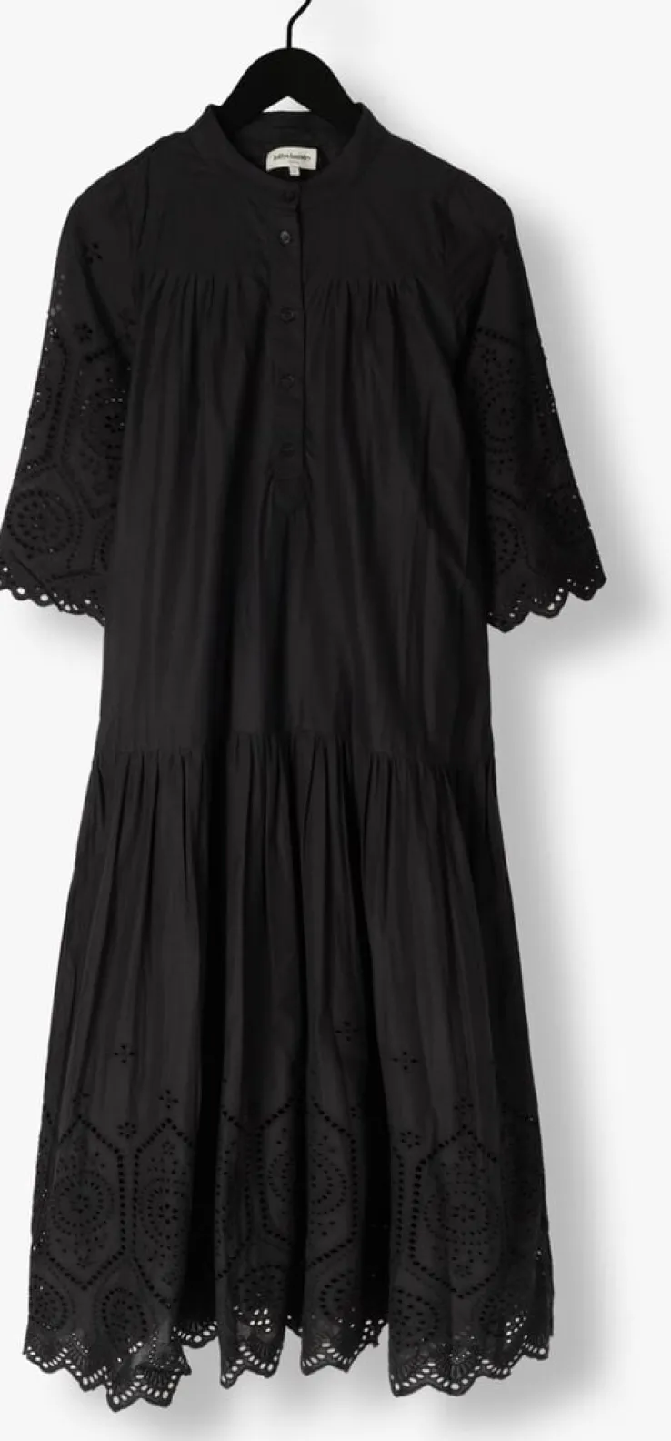 zwarte lollys laundry maxi jurk timorll midi dress ss