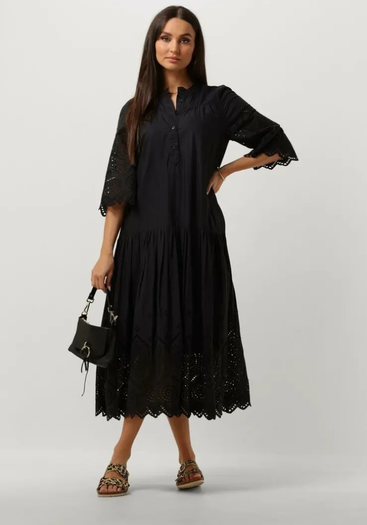 zwarte lollys laundry maxi jurk timorll midi dress ss