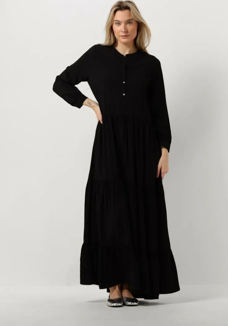zwarte lollys laundry maxi jurk neell maxi dress ls