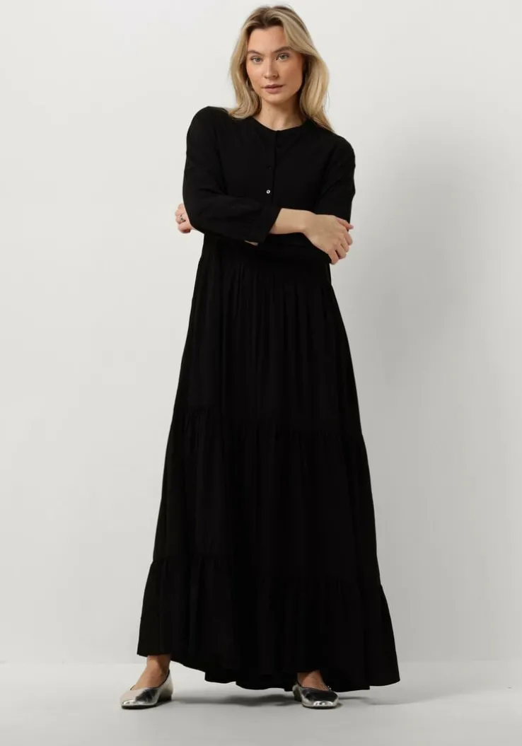 zwarte lollys laundry maxi jurk neell maxi dress ls