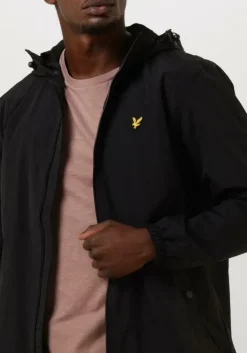 zwarte lyle & scott jack zip through hooded jacket