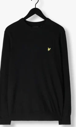 zwarte lyle & scott trui lambswool blend crew neck jumper