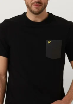 zwarte lyle & scott t-shirt contrast pocket t-shirt