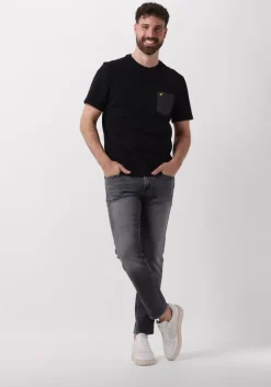zwarte lyle & scott t-shirt contrast pocket t-shirt