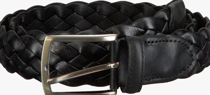 zwarte mazzeltov riem treccia pelle