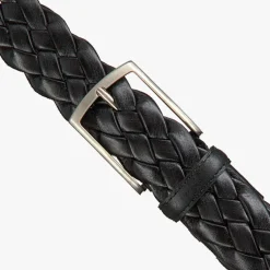 zwarte mazzeltov riem treccia pelle