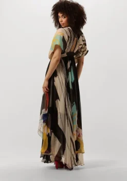 zwarte mes demoiselles maxi jurk micasso