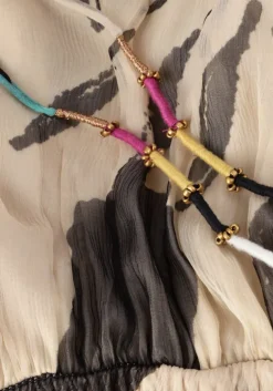 zwarte mes demoiselles maxi jurk micasso