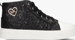 zwarte michael kors kids hoge sneakers skate split 3 glitter