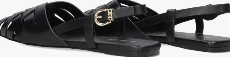zwarte michael kors platte sandalen irene sling flat