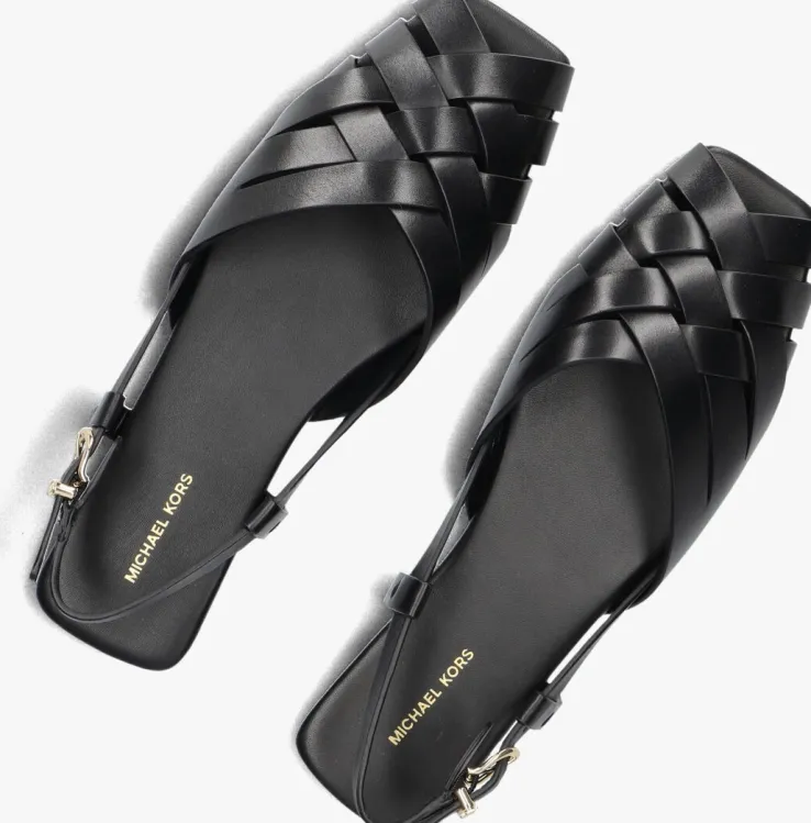 zwarte michael kors platte sandalen irene sling flat