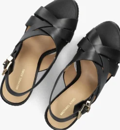 zwarte michael kors sandalen met hak nora wedge