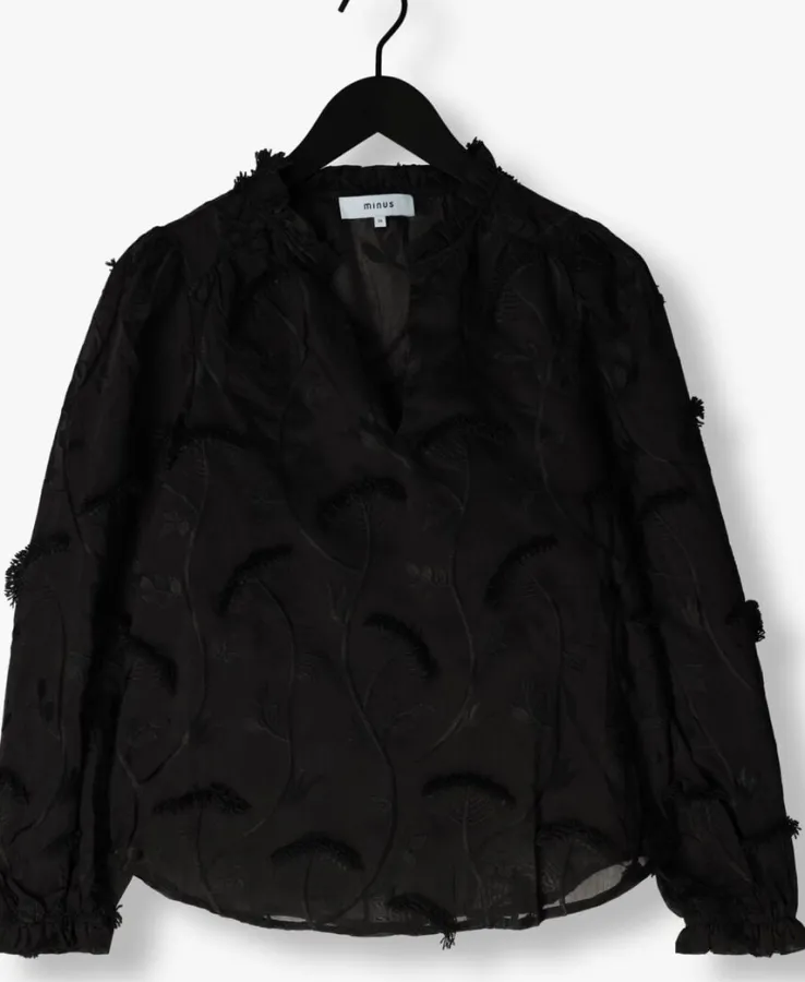 zwarte minus blouses piper v-neck blouse