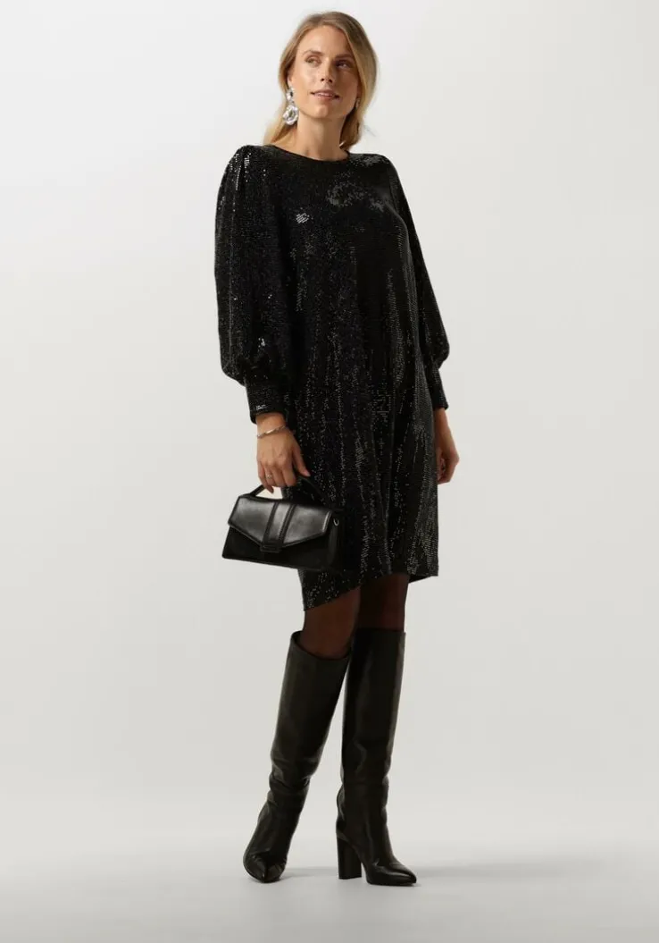 zwarte minus midi jurk jilana short dress