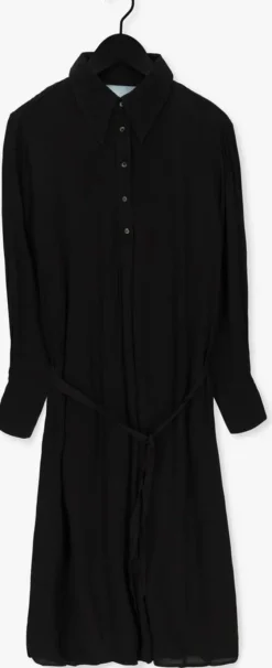 zwarte minus midi jurk lasina solid shirtdress