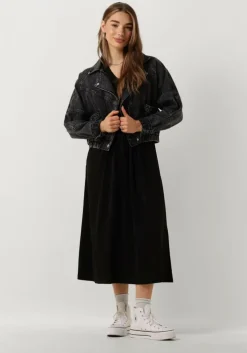 zwarte minus midi jurk trina midi modal dress