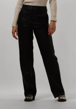 zwarte minus pantalon tasja mid waist pu pant