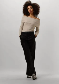 zwarte minus pantalon tasja mid waist pu pant