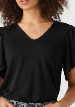 zwarte minus top rianne v-neck t-shirt