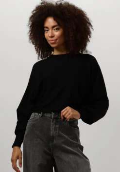 zwarte minus trui dana bat sleeve knit pullover