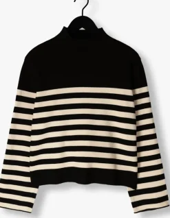 zwarte minus trui lupi stripe knit pullover