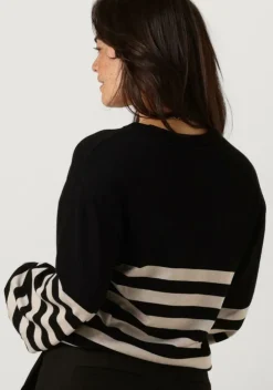 zwarte minus trui perla striped knit pullover