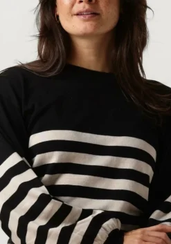 zwarte minus trui perla striped knit pullover