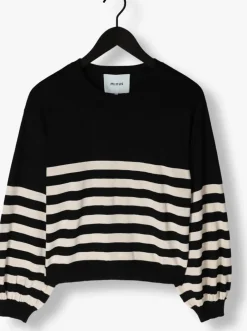zwarte minus trui perla striped knit pullover
