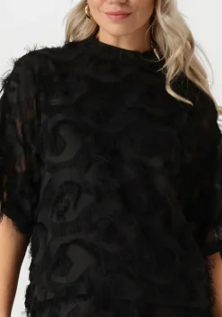 zwarte minus t-shirt msmaica high neck blouse