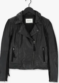 zwarte modström leren jas iman