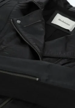 zwarte modström leren jas iman