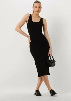 zwarte modström midi jurk tulla x-long