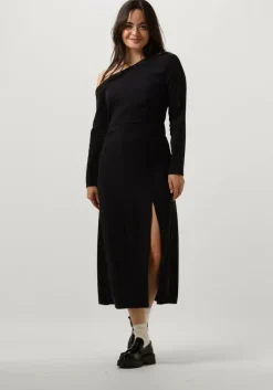 zwarte modström midi jurk fanyamd long dress
