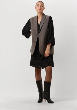 zwarte modström mini jurk anderson print dress