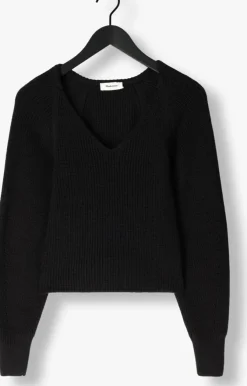 zwarte modström top galenmd short v-neck