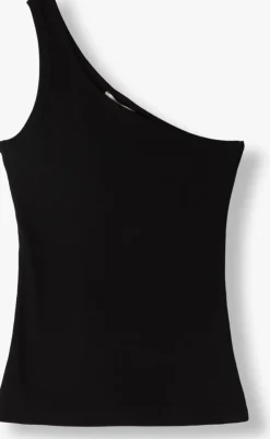 zwarte modström top igor one shoulder top