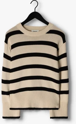 zwarte modström trui corbin md stripe o-neck