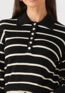 zwarte modström trui malvamd stripe polo