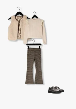 zwarte moodstreet flared broek pant bobbi jacquard