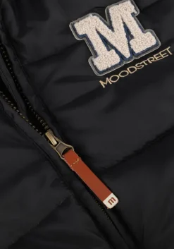 zwarte moodstreet gewatteerde jas baseball jacket justin