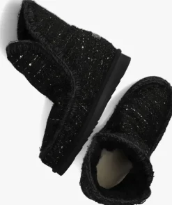 zwarte mou enkellaarsjes inner wedge tweed