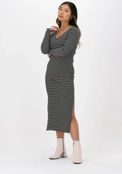 zwarte moves midi jurk molisa-ls