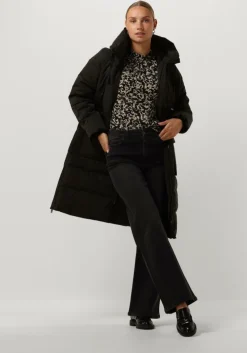 zwarte msch copenhagen gewatteerde jas mschpavinaria zip jacket